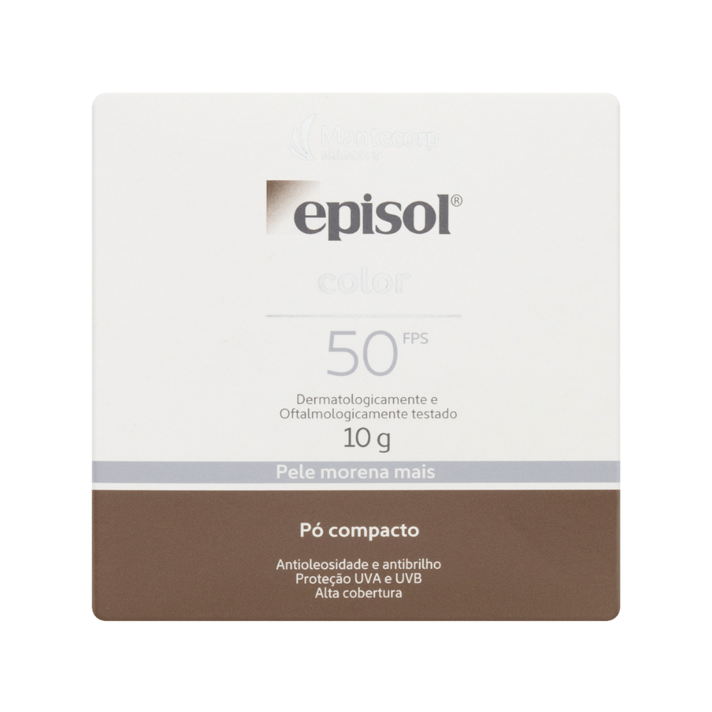 Protetor Solar Episol Color FPS 50 Pó Compacto Pele Morena Mais 10g